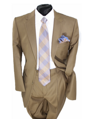 Business 2 Button Suit Dark Tan b2bsdktan